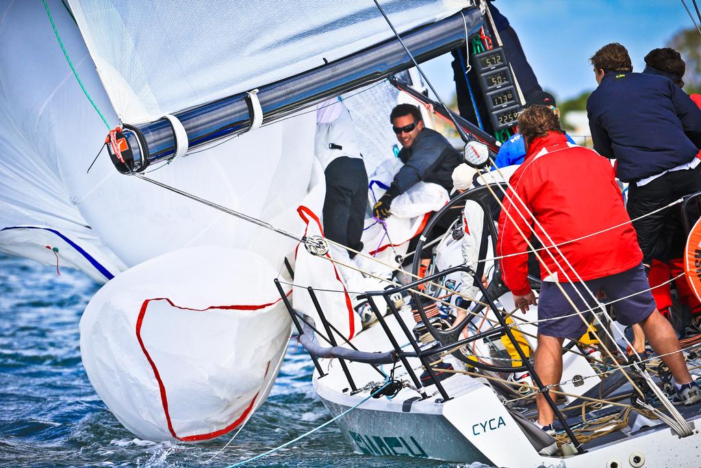 Swish, NSW Championships, 2013 Sail Port Stephens day 4 racing.  Sail Port Stephens is hosted by Corlette Point Sailing Club. © Craig Greenhill Saltwater Images - SailPortStephens http://www.saltwaterimages.com.au